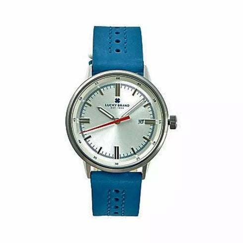 Lucky Brand Fairfax Genuine Suede Band 40mm Watch 50m Water Resistant Blue